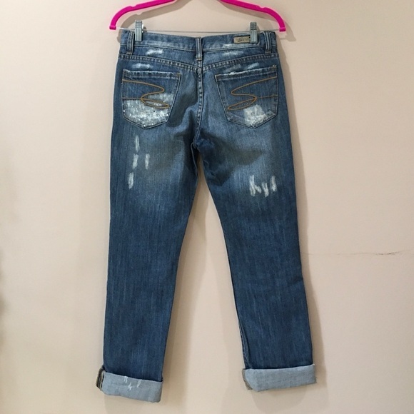 7 seven jewel embellished ankle denim jeans blue - Picture 2 of 8